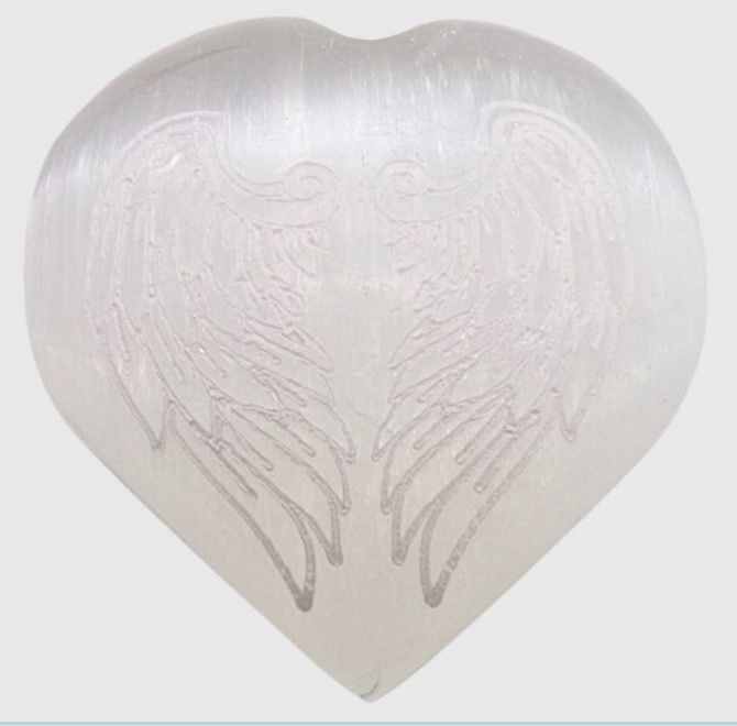 Selenite Heart Carving 6.5cm