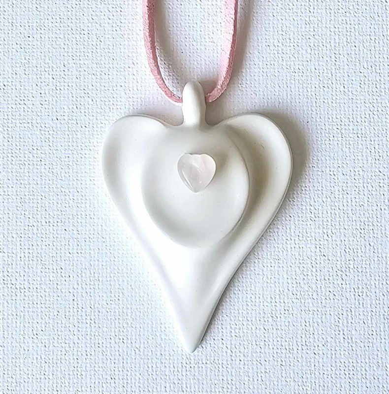 Guardian Angel Necklace Rose Quartz